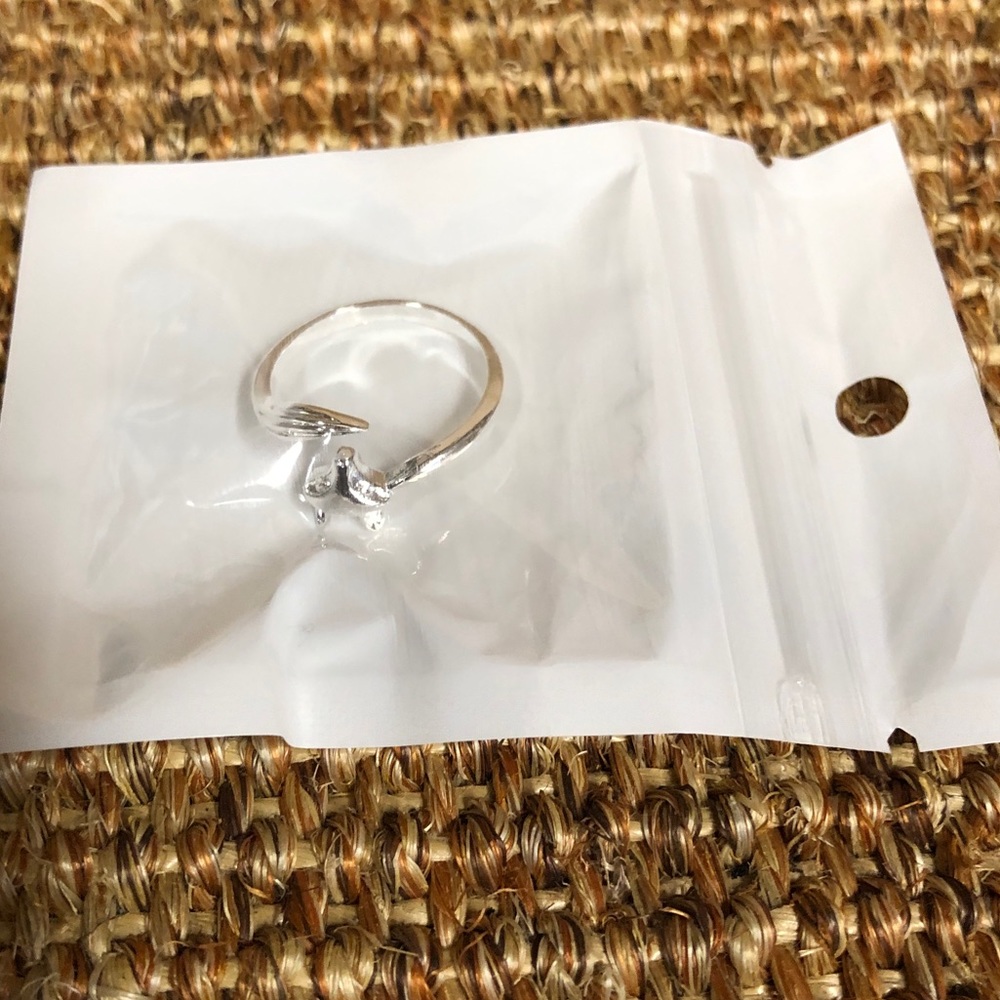 Silver Tone Stainless Steel Fox Wrap Ring Adjustable Pinky Ring NIP - Picture 5 of 6